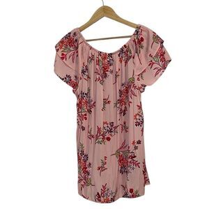 Terra & Sky Peach Ruffled Blouse, 0X